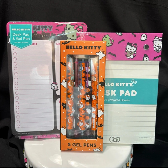 Sanrio Hello Kitty Pink Halloween 3 Piece Stationary -Frankenstien & Mummy Theme - Picture 2 of 14
